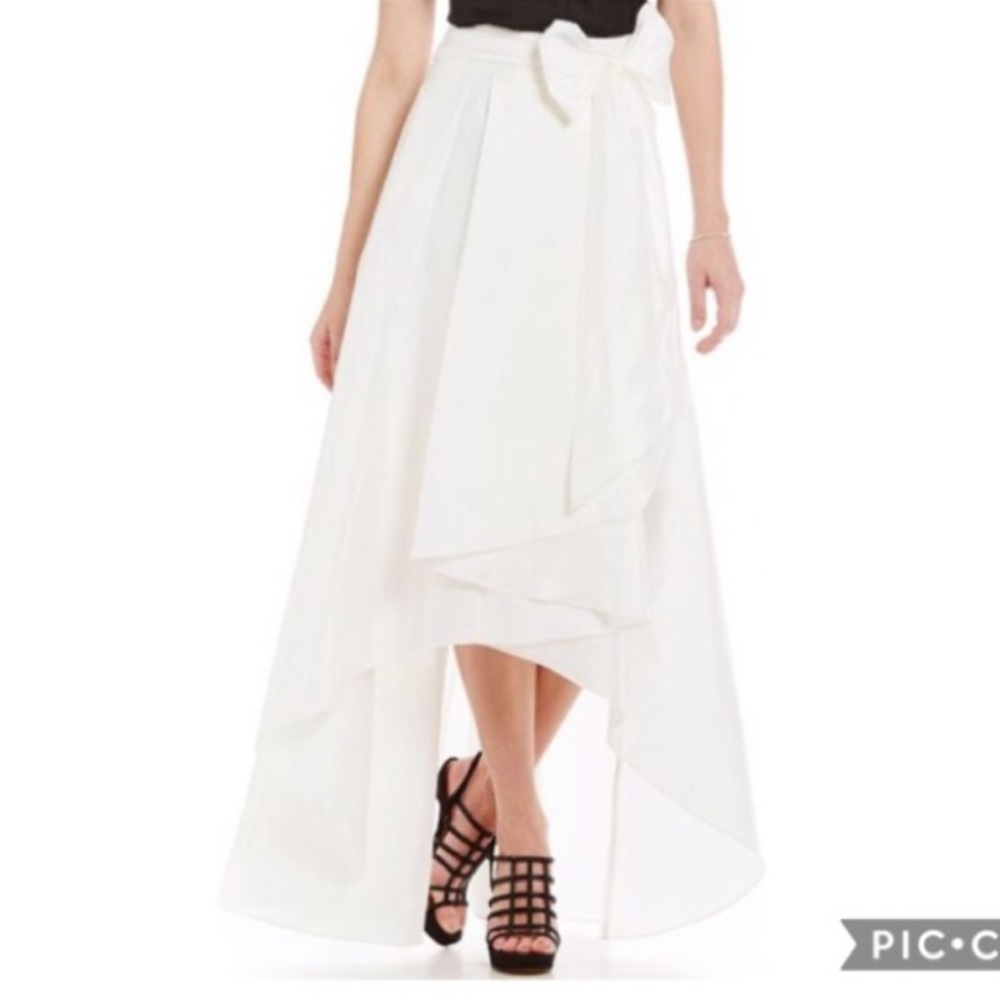 Adrianna Papell High Low Ball Skirt Ivory Sz0